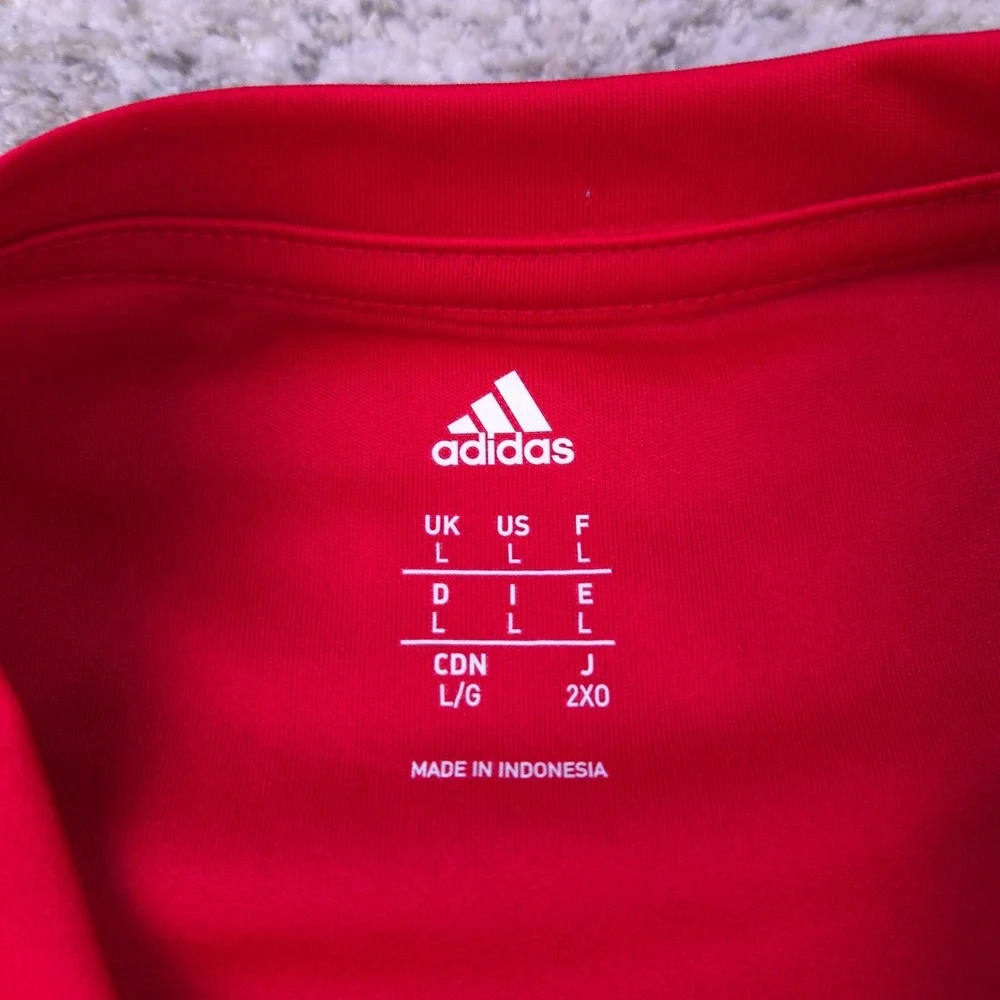 New York Red Bull Jersey Mens Large Adidas Training Red Silver 2017 MLS Soccer